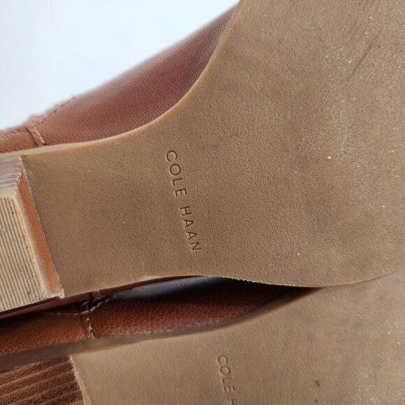 Cole Haan Grand OS Tan Leather Hadlyn Zip Ankle Boots Bootie 6.5 - Picture 10 of 10